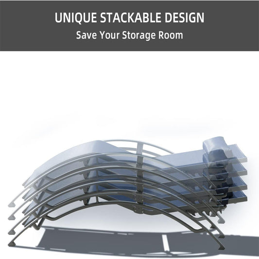 Patio Recliner Chairs with Adjustable Backrest and Removable Pillow for Indoor&Outdoor Beach Pool Sunbathing Lawn