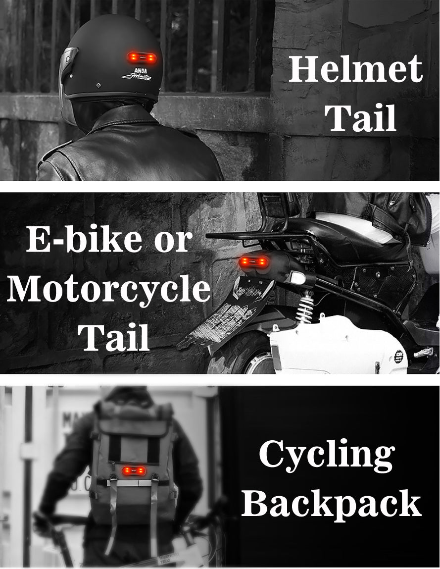 Motorcycle, Bike Helmet Safety LED Taillight (Chargeable)