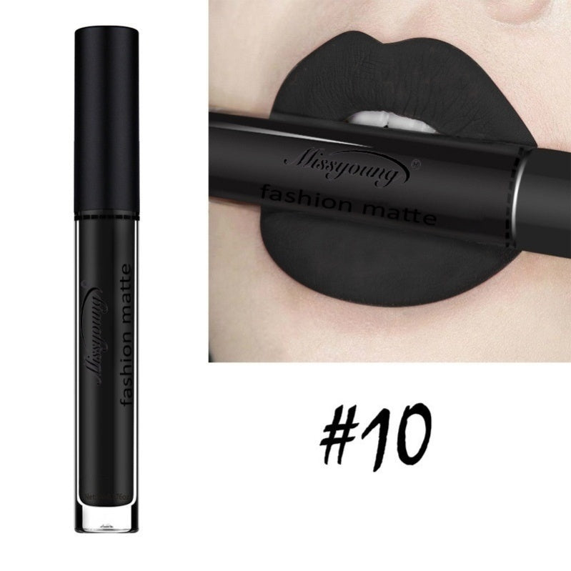 Brillo labial líquido, lápiz labial, mate, antiadherente