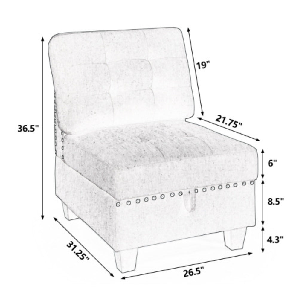 Single Chair Modular Sofa Sectional Couch