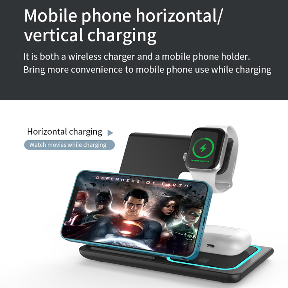 Top Foldable 3 in 1 Wireless Charger Foldable Charger 15w