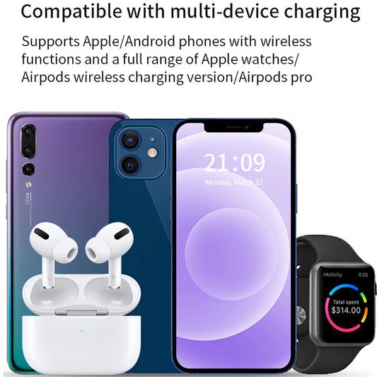 Top Foldable 3 in 1 Wireless Charger Foldable Charger 15w
