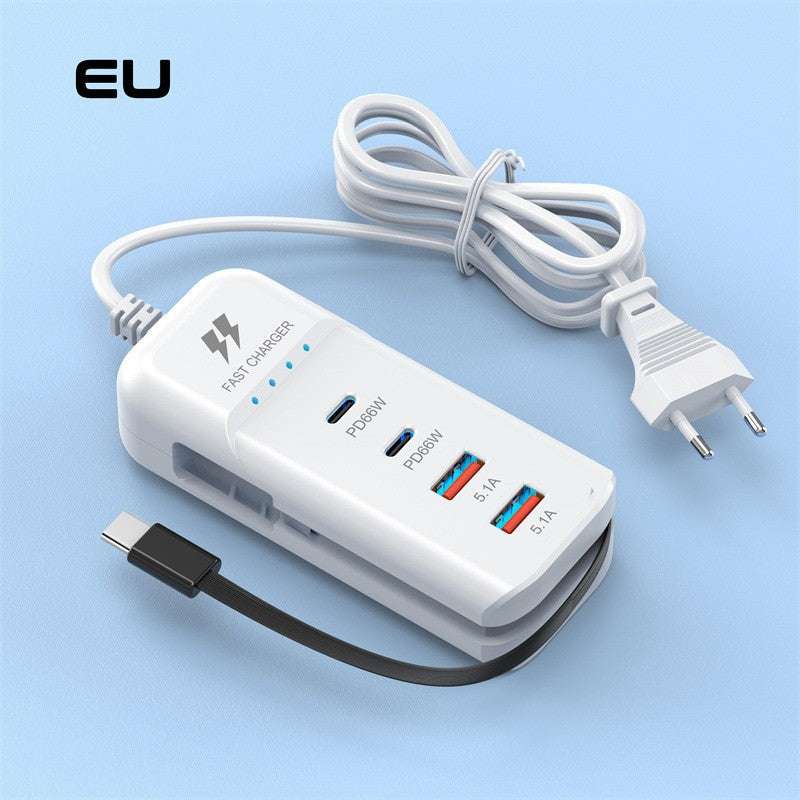 Mobile Phone Charger Socket Multi-port Pd Charger Type-c Cable Universal Usb Extension Cable Dual Pd5.1A