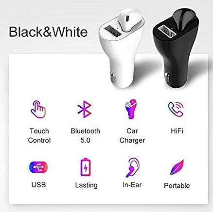 2 IN 1 Vehicle Bluetooth Headset