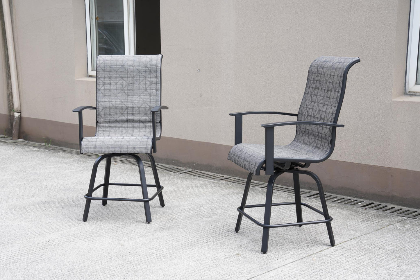 Swivel Bar Chair, Coffee Grey, 2 PCS