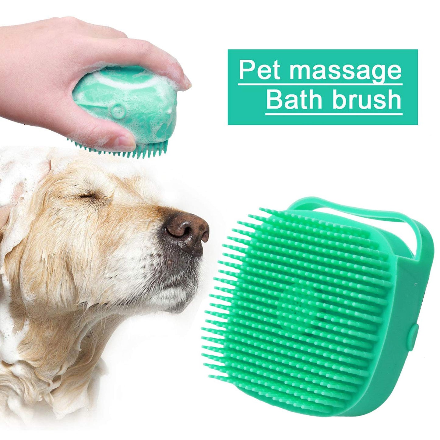 Cepillo masajeador de champú para perros, peine de masaje para gatos, depurador de aseo, cepillo de ducha para bañar el pelo corto, cepillos de silicona suave
