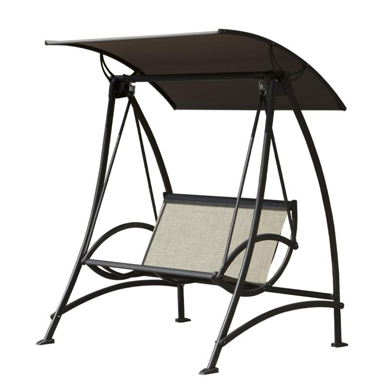 Outdoor Porch Swing with Adjustable Canopy and Durable Steel Frame, Patio Swing Glider for Garden, Deck, Porch, Backyard