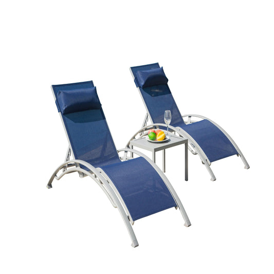 Patio Recliner Chairs with Adjustable Backrest and Removable Pillow for Indoor&Outdoor Beach Pool Sunbathing Lawn