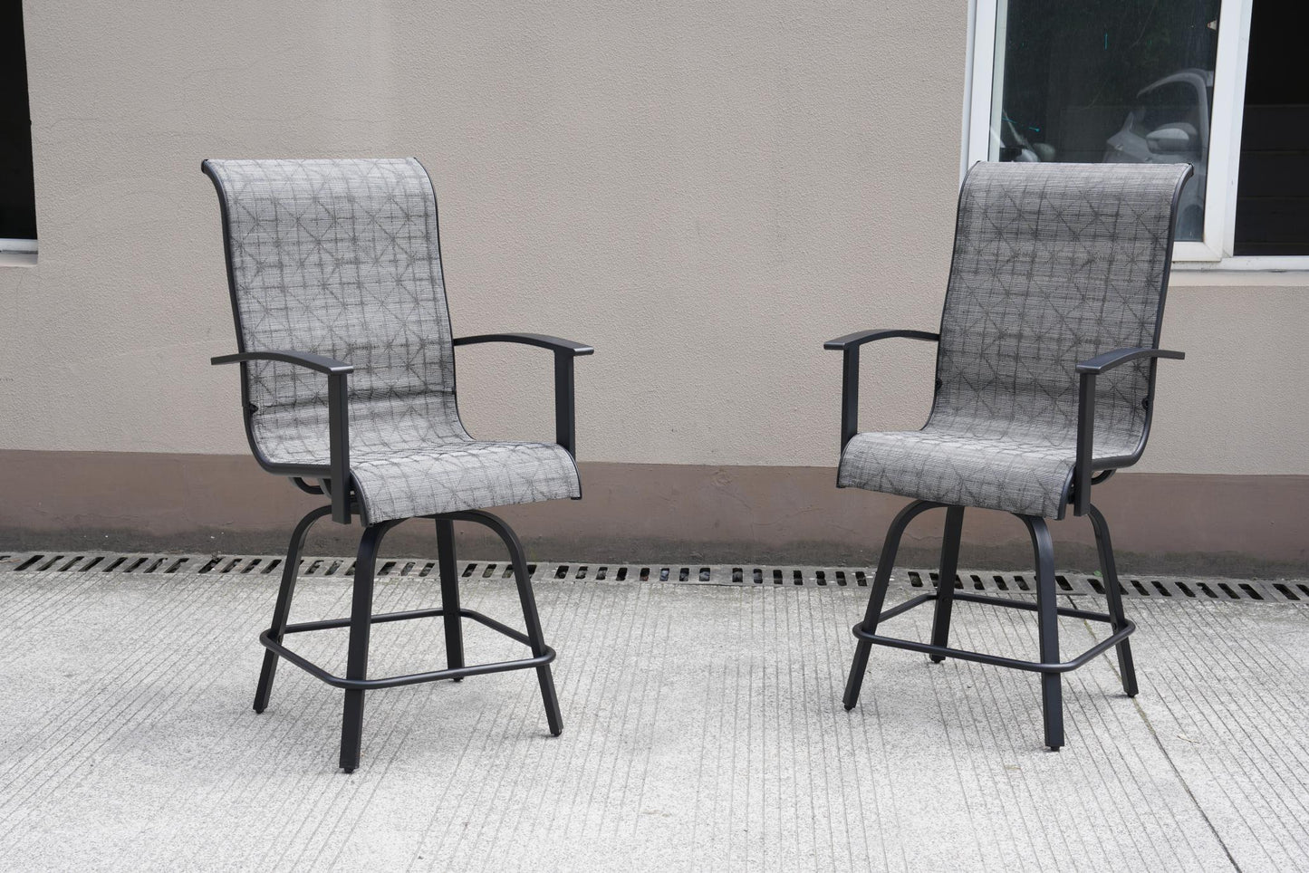 Swivel Bar Chair, Coffee Grey, 2 PCS