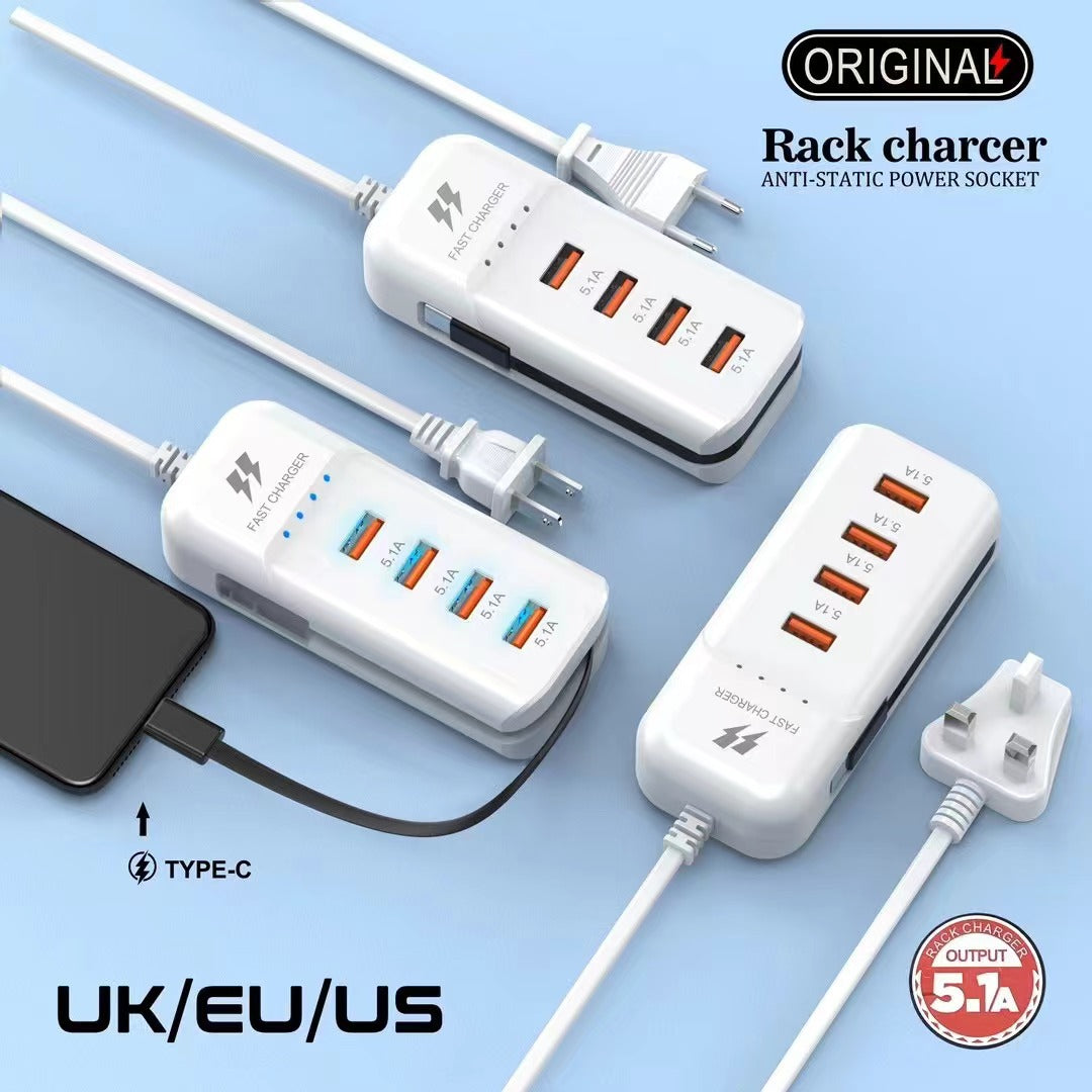 Mobile Phone Charger Socket Multi-port Pd Charger Type-c Cable Universal Usb Extension Cable Dual Pd5.1A