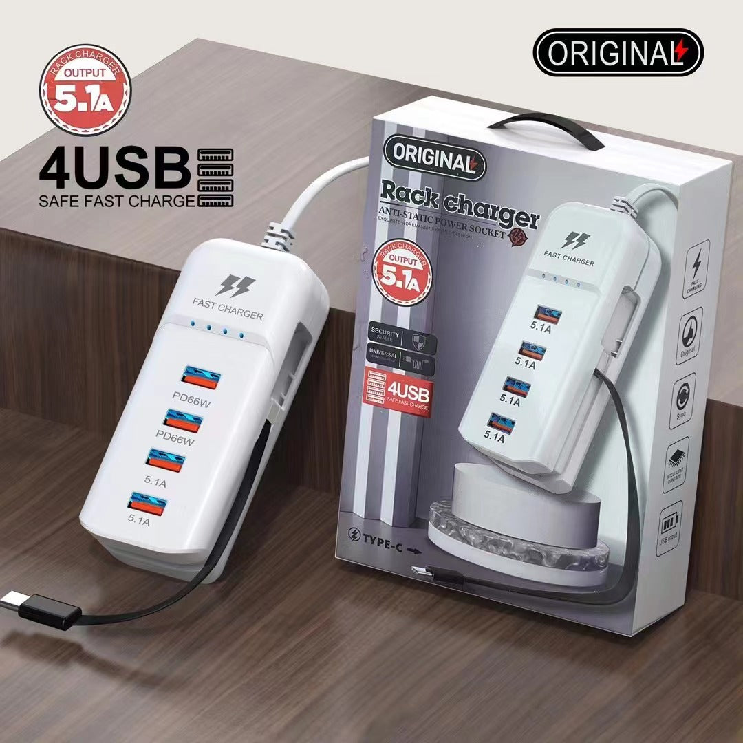 Mobile Phone Charger Socket Multi-port Pd Charger Type-c Cable Universal Usb Extension Cable Dual Pd5.1A