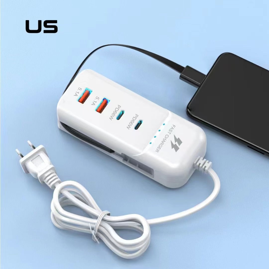 Mobile Phone Charger Socket Multi-port Pd Charger Type-c Cable Universal Usb Extension Cable Dual Pd5.1A
