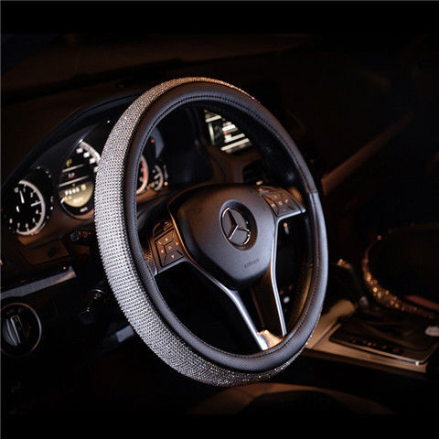 Rhinestone Diamond Crystal Auto Car Steering Wheel Covers